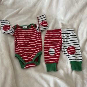 Striped Red and Green Kids One Piece Set